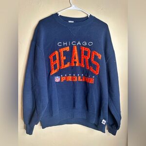 Vintage Chicago Bears Sweater Mens L Blue Russell Athletic Pro Line Made in USA